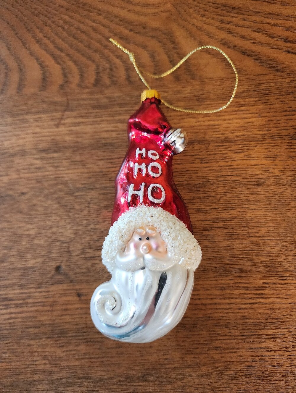 VTG Hand Blown Santa Ornament